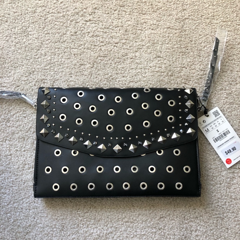 NWT Zara Vegan Leather Envelope Clutch